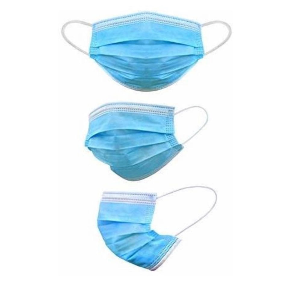 Cubre Bocas INFANTIL Azul Triple Capa Plisado con Ajuste Nasal Grado Médico c/25