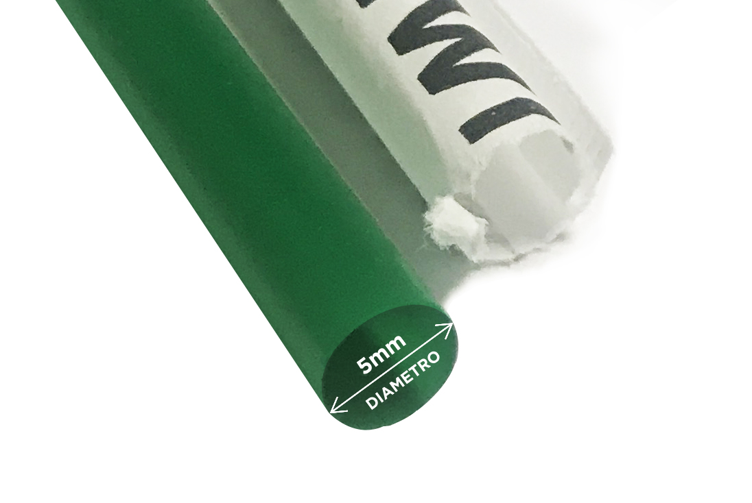 Popote Biodegradable Estuchado de PLA Verde 21cm c/1,000