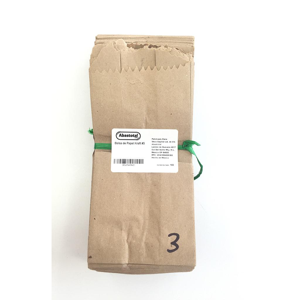 Bolsa de Papel Kraft #3 c/100