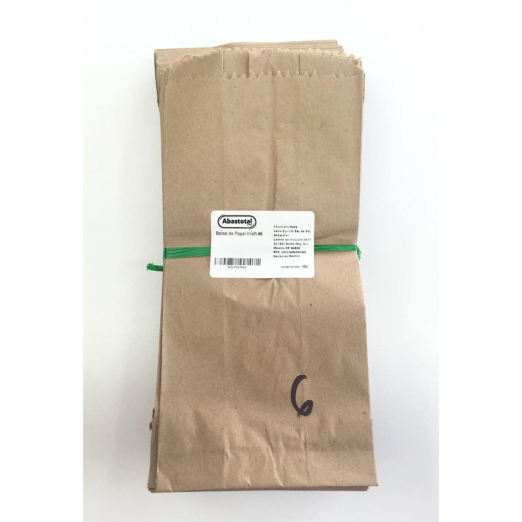 Bolsa de Papel Kraft #6 c/100