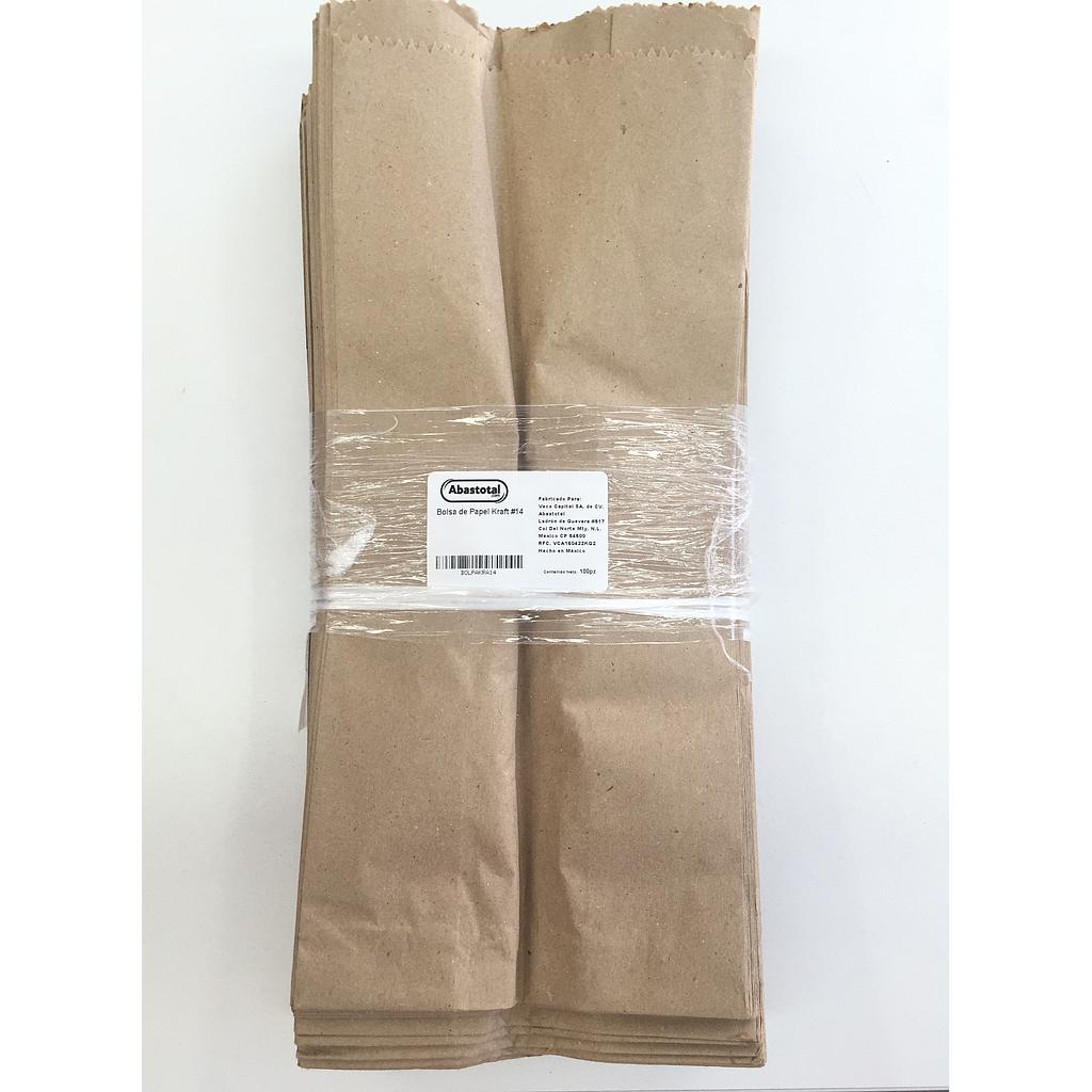 Bolsa de Papel Kraft #14 c/100