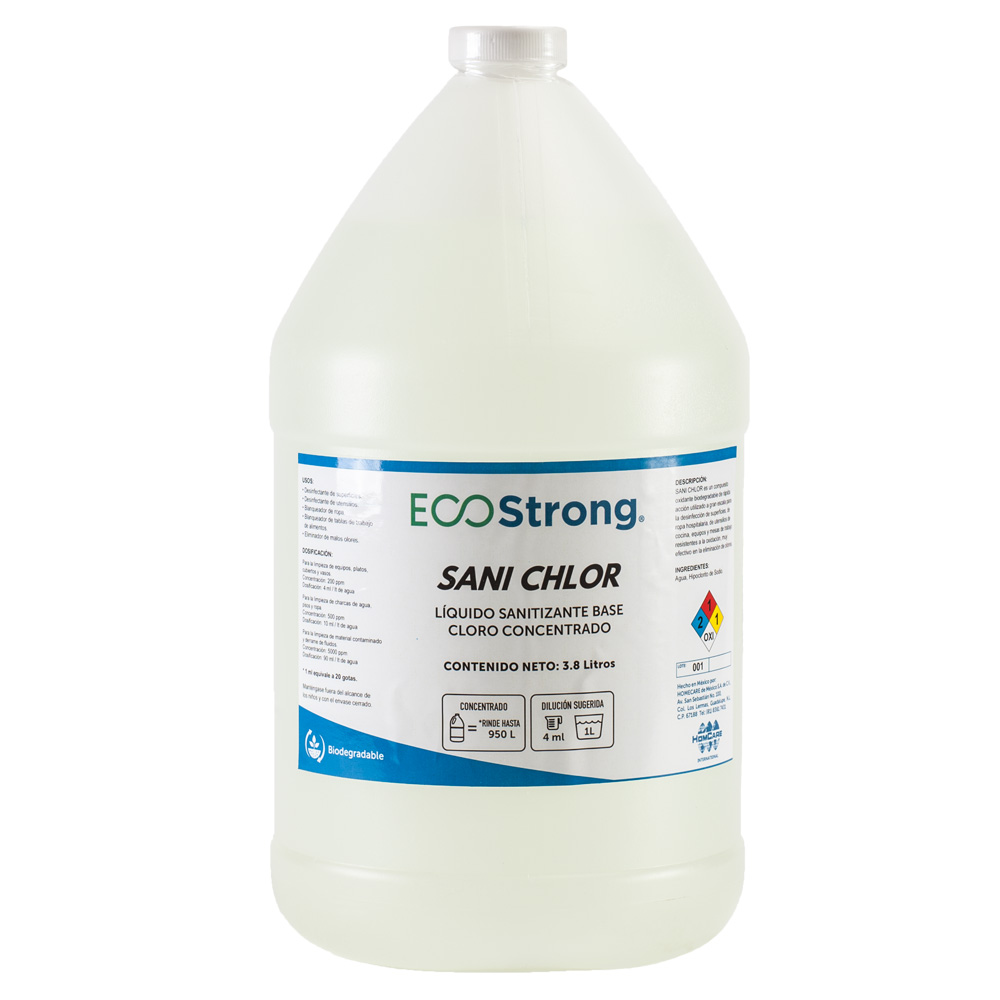 Sani Chlor - Sanitizante Base Cloro Concentrado "3.8 lts."