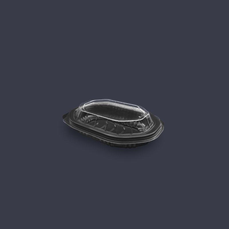 Contenedor Base Negra y Domo Trasparente 16x12x5 c/5