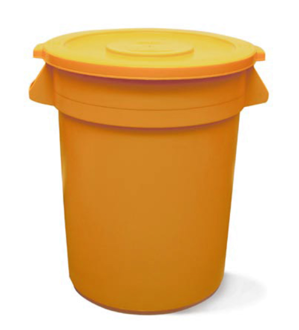 Contenedor Redondo "Grande" para Basura - 44 Galones Amarillo
