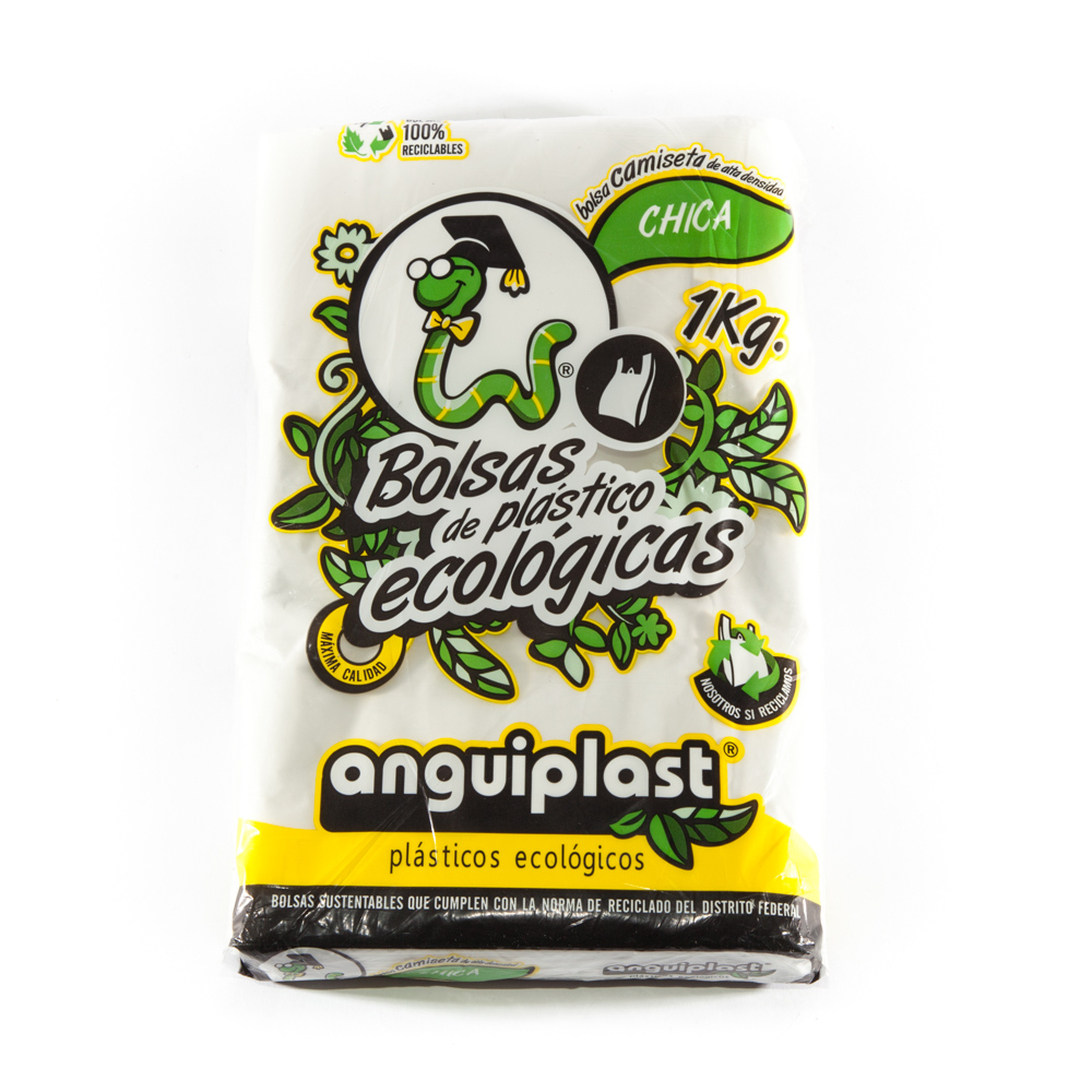 Bolsa Camiseta "Anguiplast" Blanca Chica #1 "1kg."