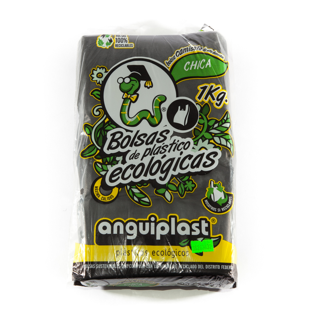 Bolsa Camiseta "Anguiplast" Negra Chica #1 "1kg."