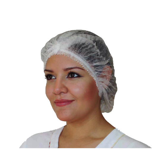 Cofia - Gorro Plisado Blanca de 18" c/100