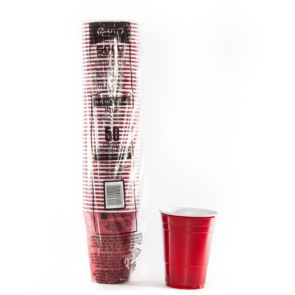 Vaso Plástico Solo 16oz Rojo c/50