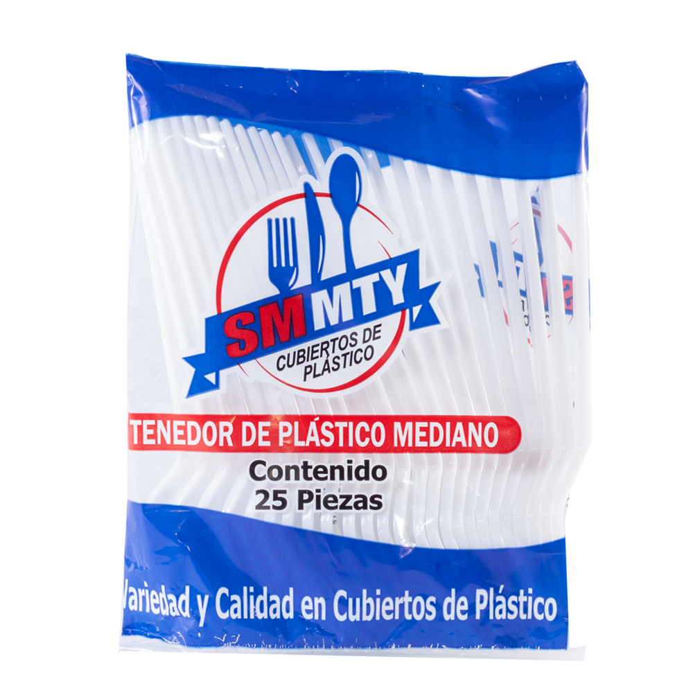 Tenedor Mediano Blanco c/25