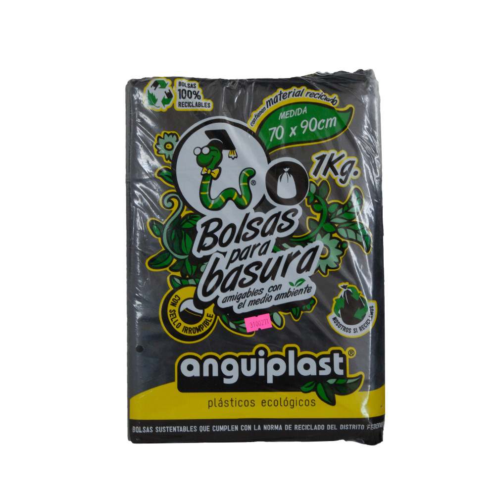 Bolsa Plástica Negra "Anguiplast" para Basura 70x90 "1kg."