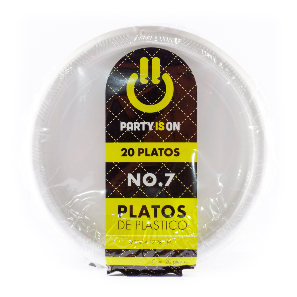 Plato Plástico Blanco #7 c/20 - Amscan