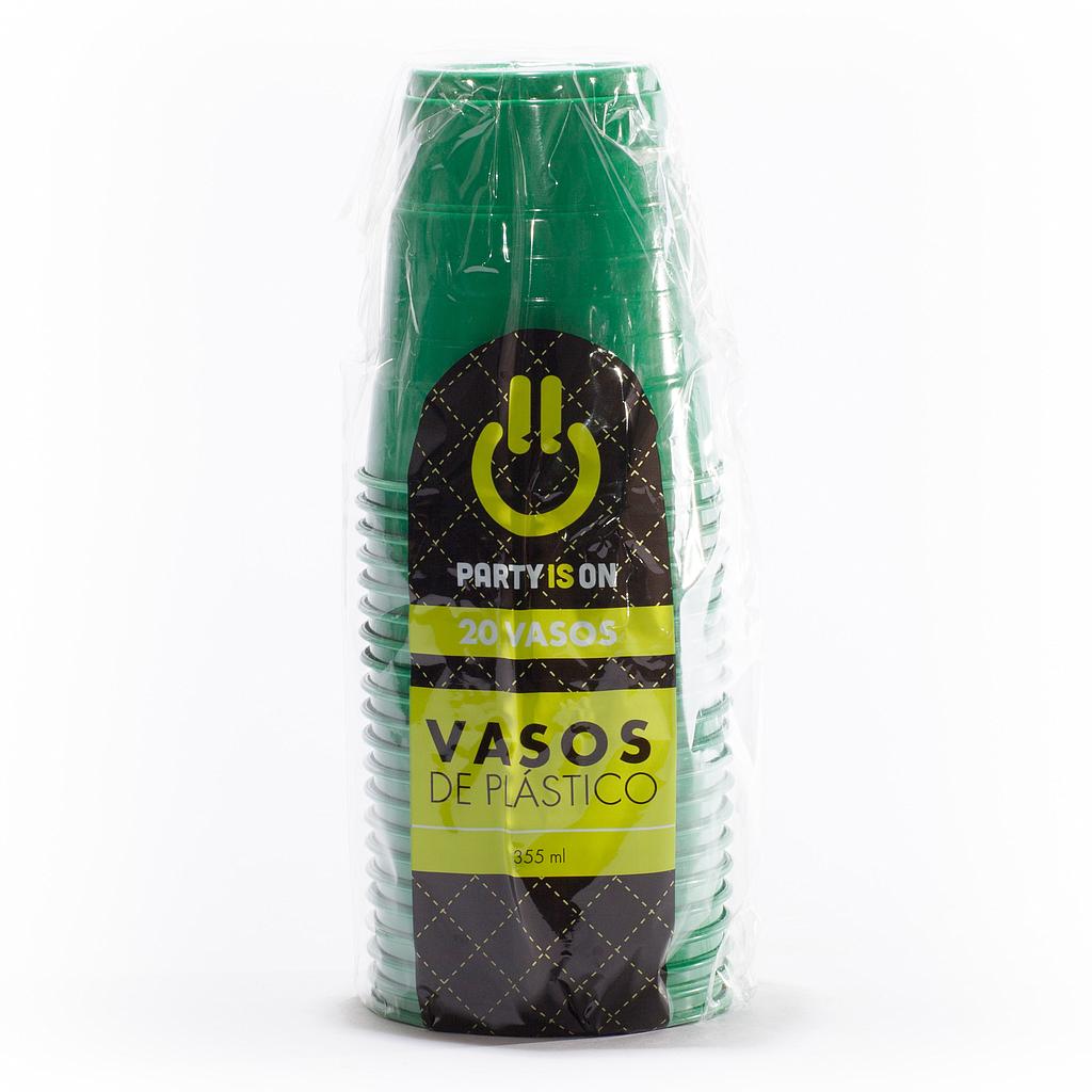 Vaso Plástico Verde Bandera #12 c/20 - Amscan