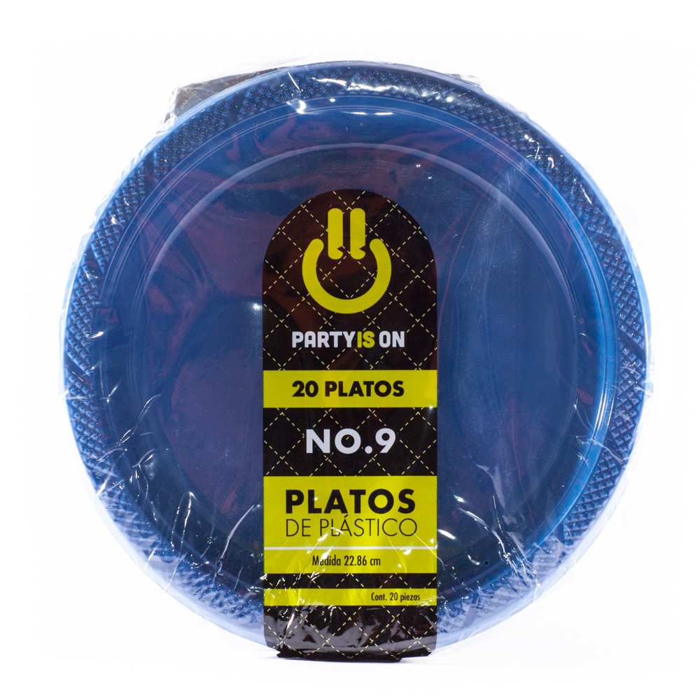Plato Plástico Azul Rey #9 c/20 - Amscan