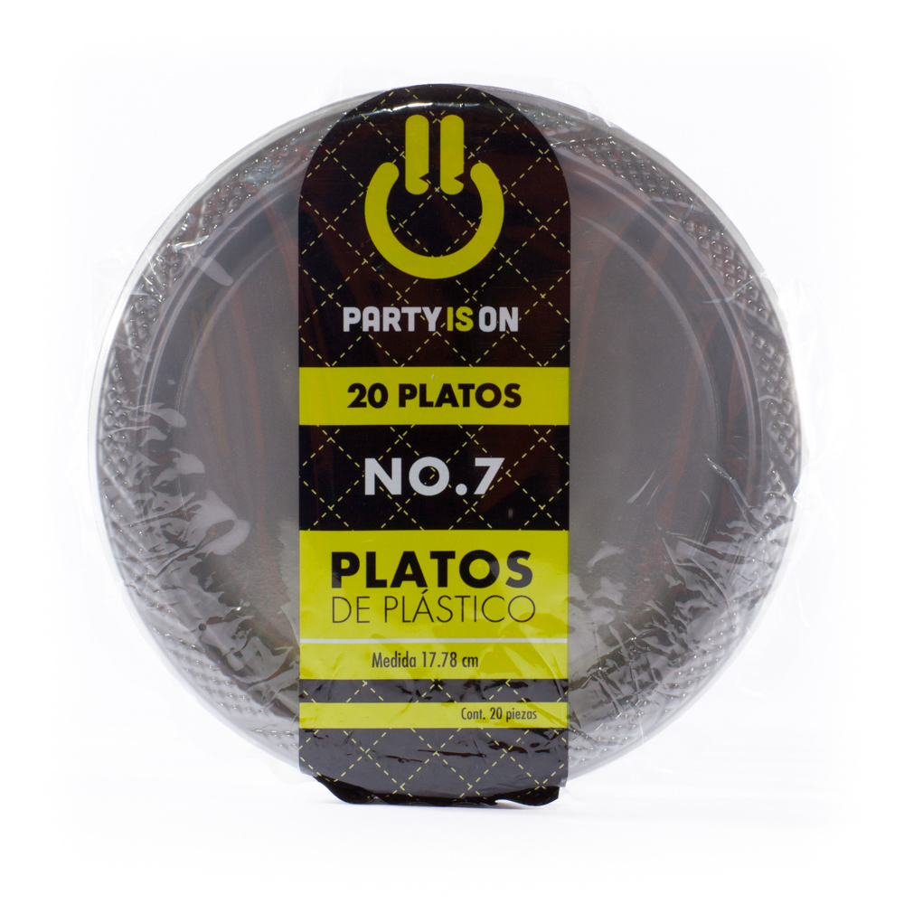 Plato Plástico Plata #7 c/20 - Amscan
