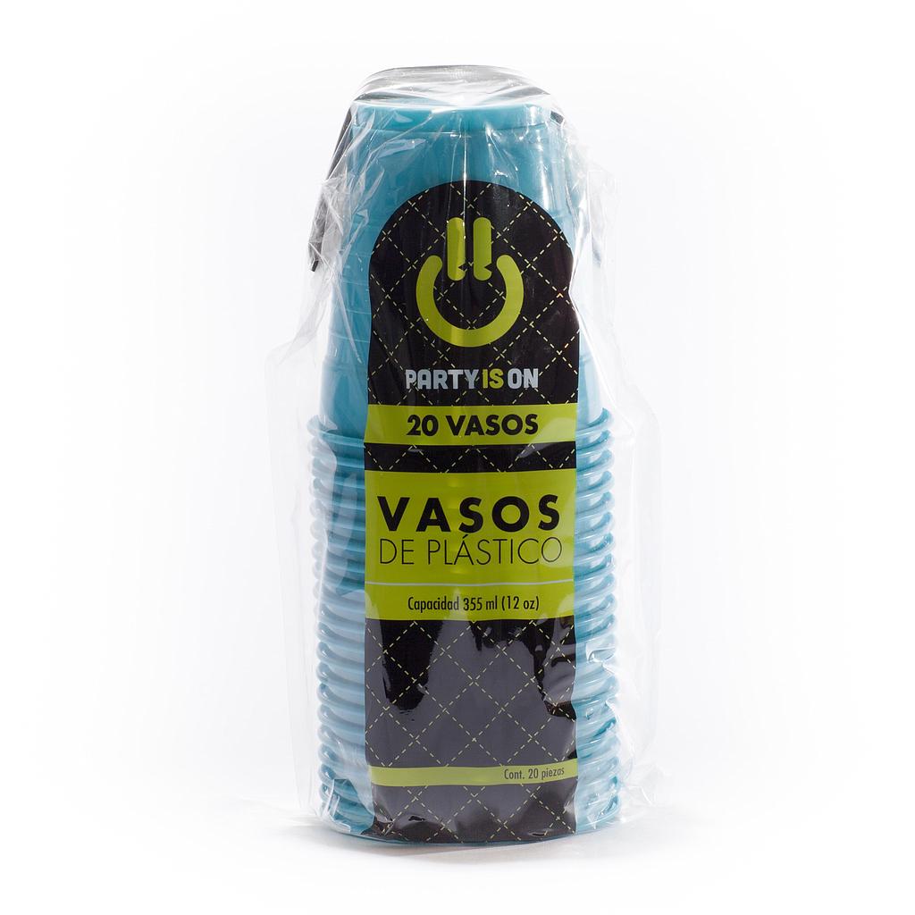 Vaso Plástico Azul Caribe #12 c/20 - Amscan