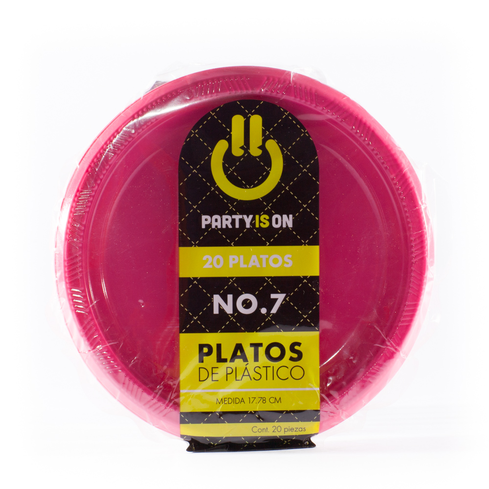 Plato Plástico Magenta #7 c/20 - Amscan