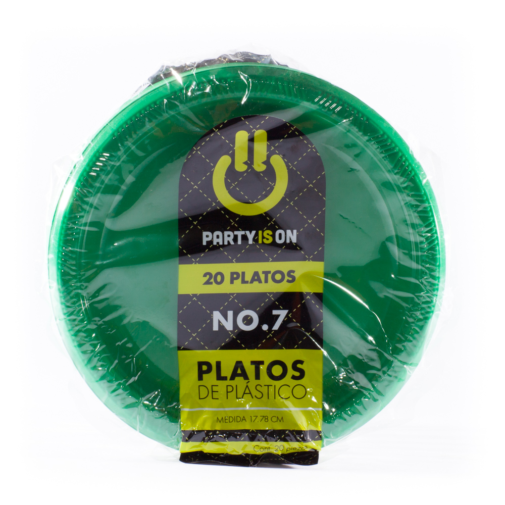 Plato Plástico Verde Bandera #7 c/20 - Amscan