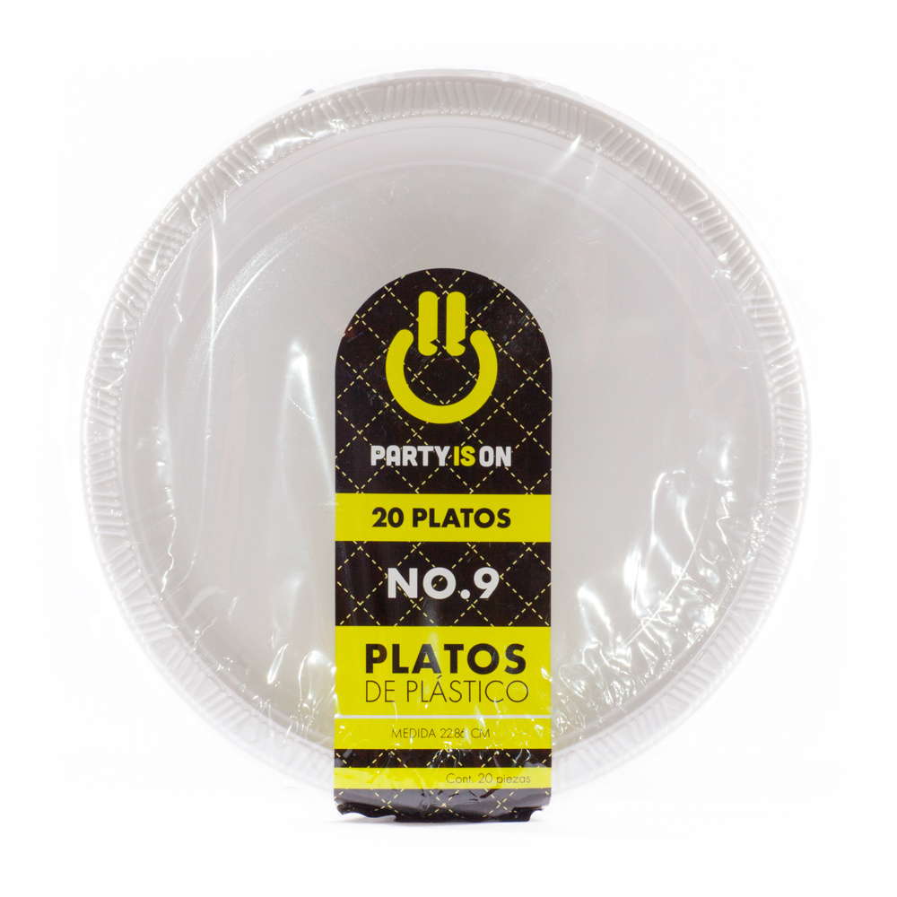 Plato Plástico Blanco #9 c/20pz - Amscan