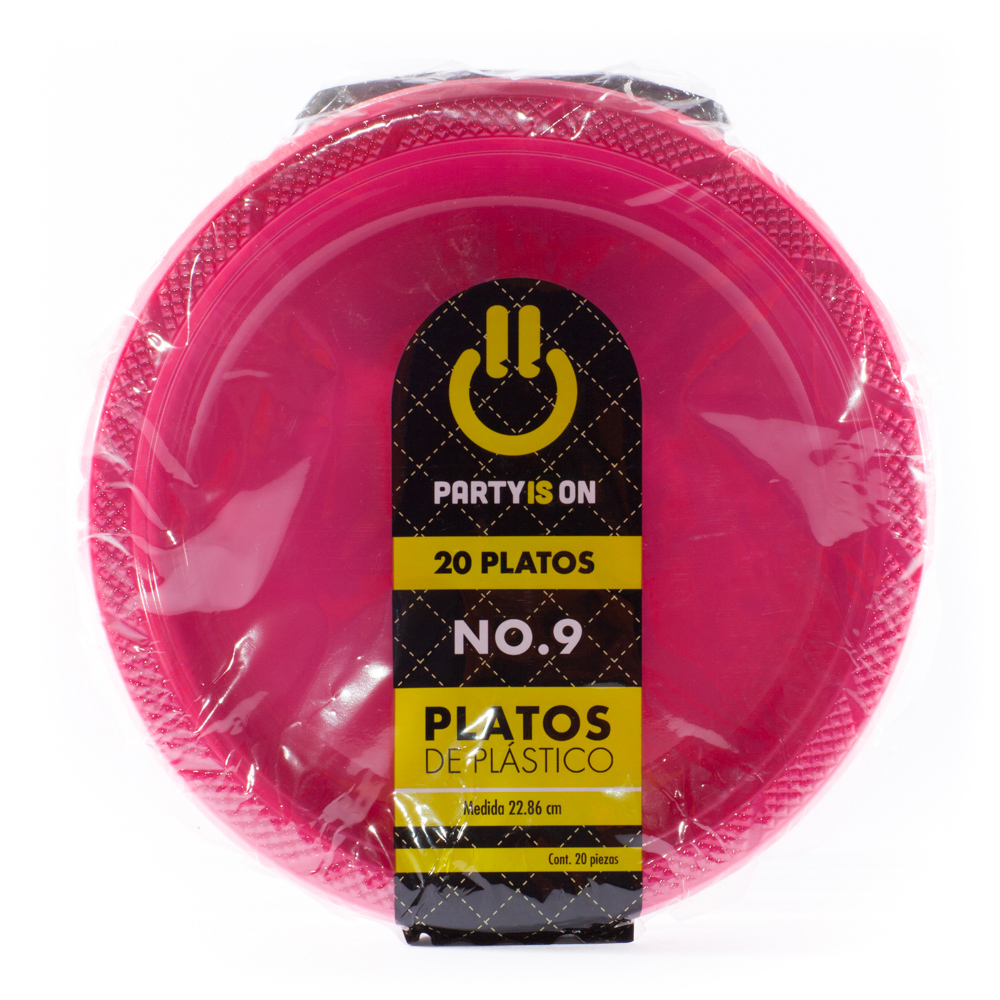 Plato Plástico Magenta #9 c/20 - Amscan