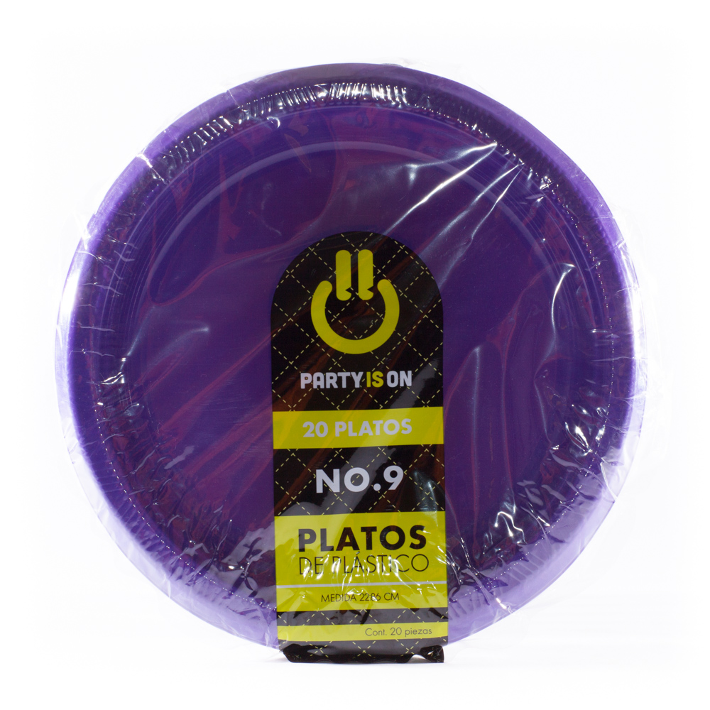 Plato Plástico Morado #9 c/20 - Amscan