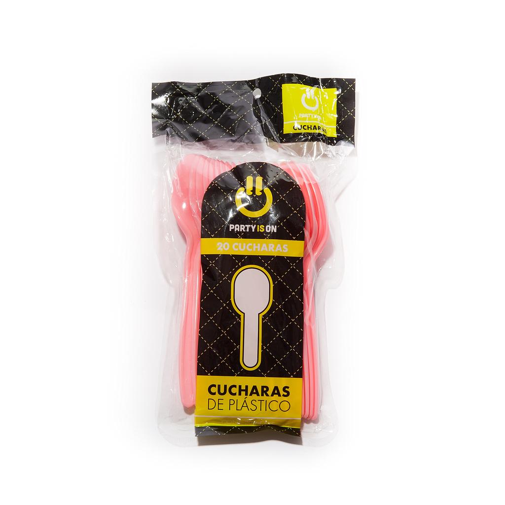 Cuchara Plástica Rosa c/20 - Amscan