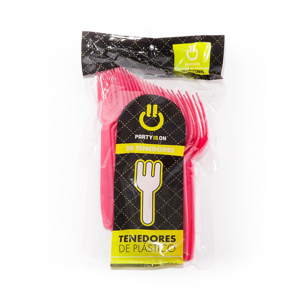 Tenedor Plástico Magenta c/20 - Amscan
