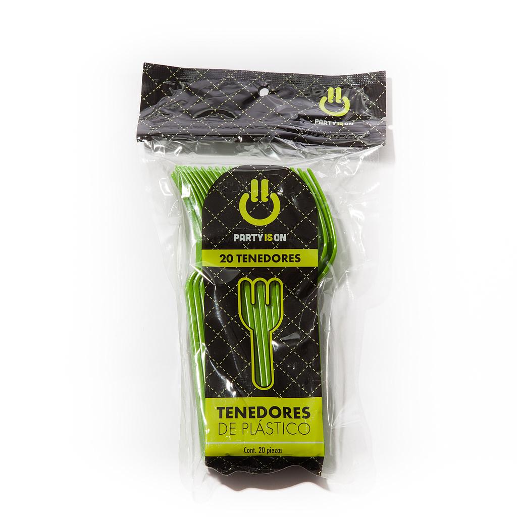 Tenedor Plástico Verde Kiwi c/20 - Amscan