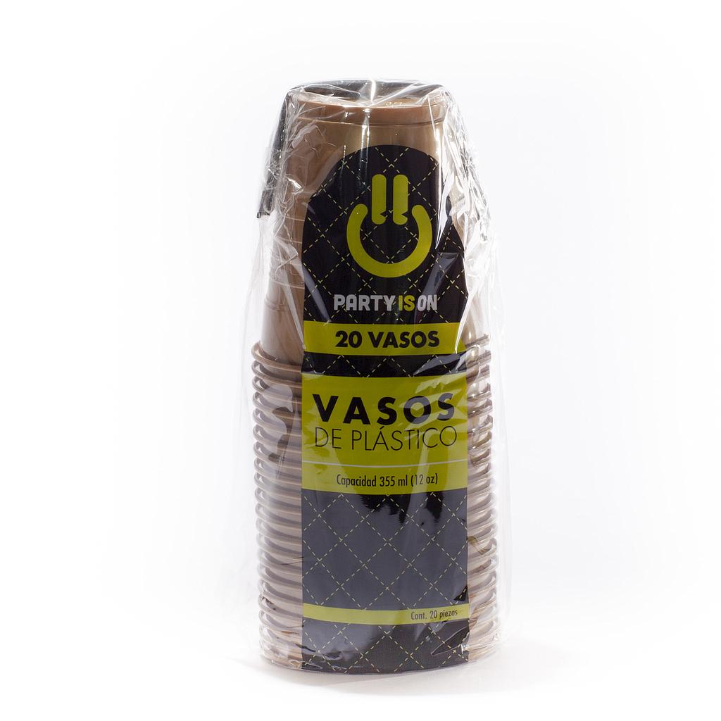 Vaso Plástico Dorado #12 c/20 - Amscan