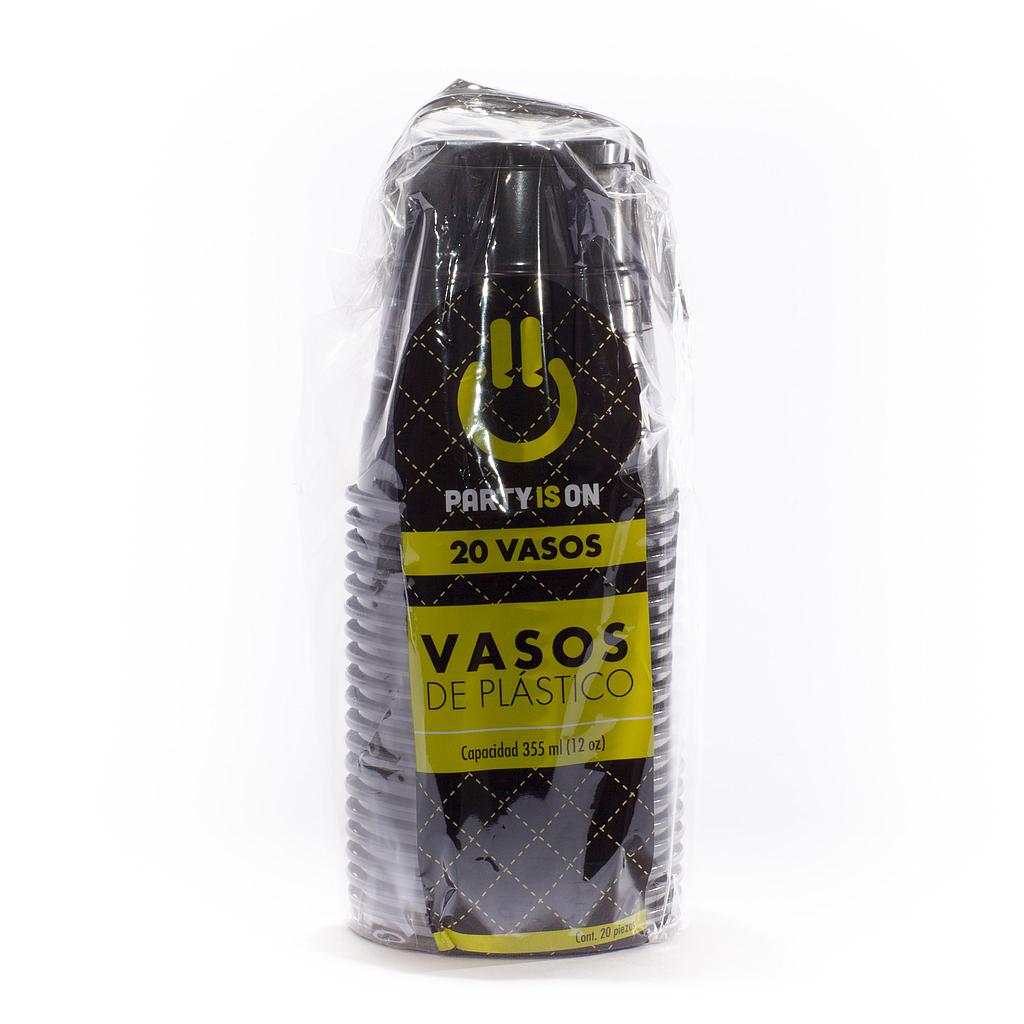 Vaso Plástico Negro #12 c/20 - Amscan