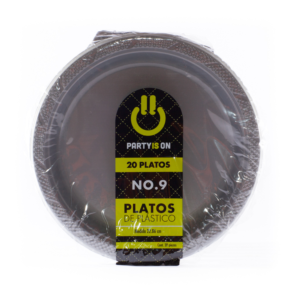 Plato Plástico Plata #9 c/20 - Amscan