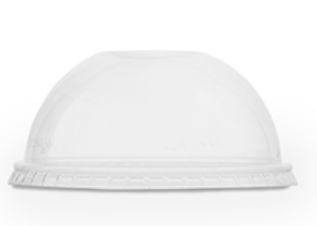 Tapa Biodegradable Domo Transparente c/apertura (para vaso 12oz B.Fría) Pte c/50