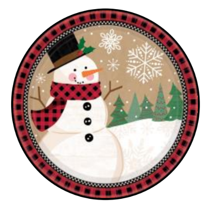 Plato de Navidad Cartón Redondo Winter Wonder #7 c/8