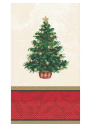 Servilleta Navidad Lujo Arbol Navideño Rojo c/16