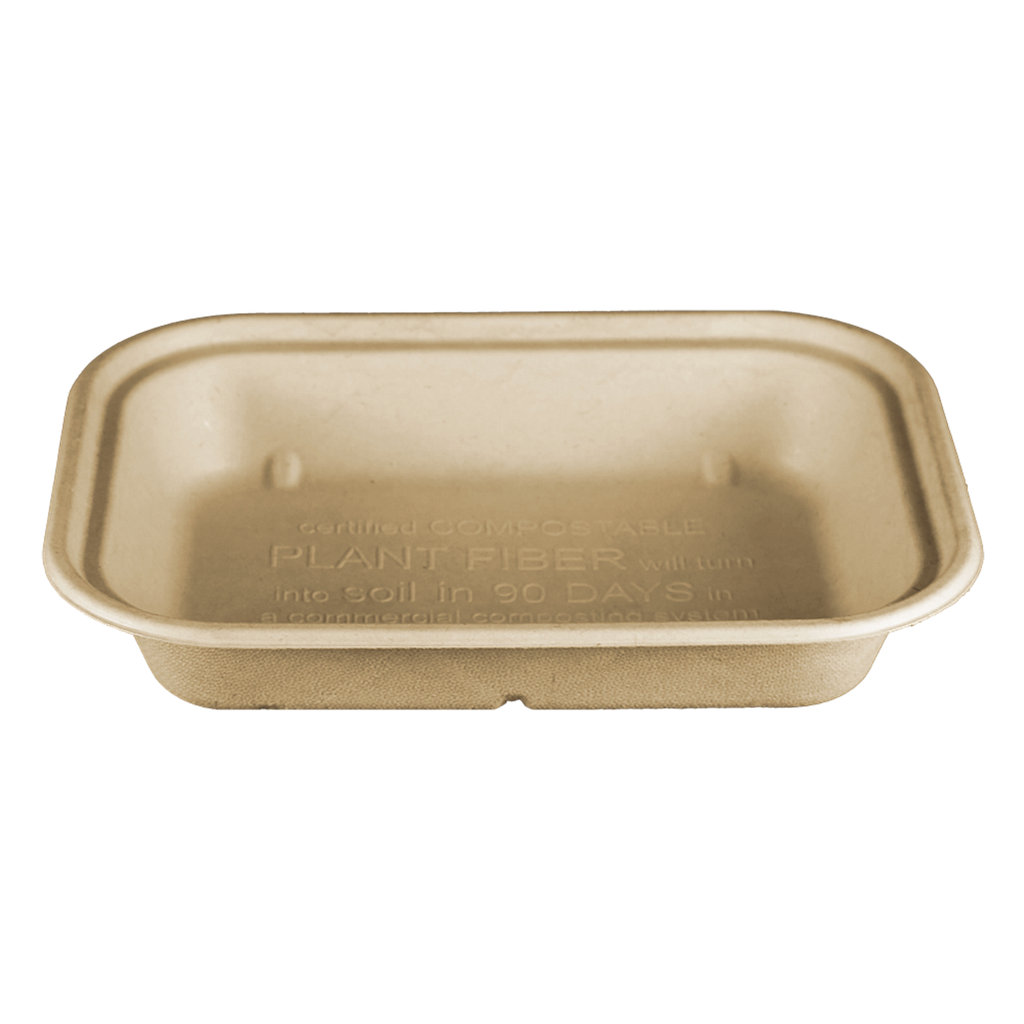 Contenedor Biodegradable Rectangular de Paja de Trigo Grande (10x7.5x1.5") 36oz Pte c/50