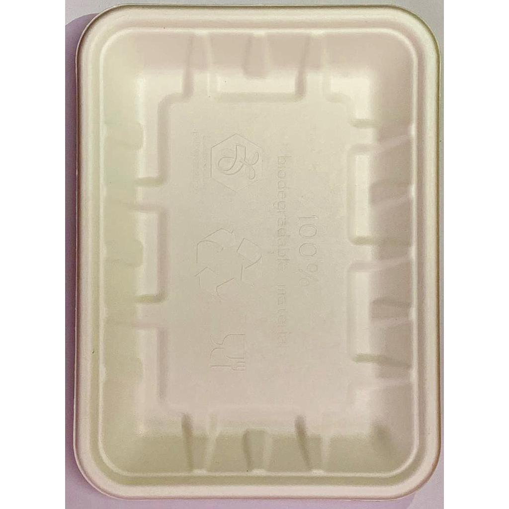 Charola Biodegradable Rectangular Reforzada 855 (de bagazo) c/50