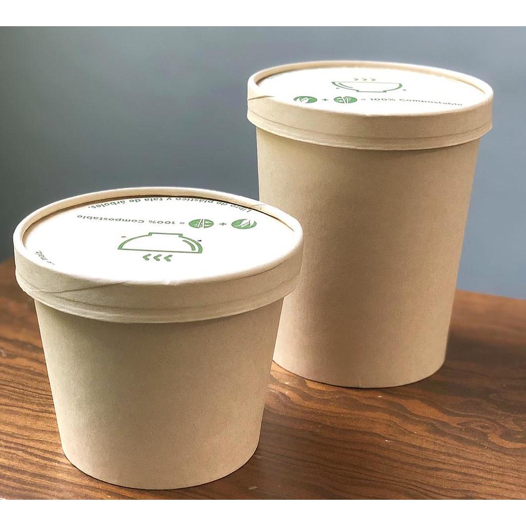 Envase Biodegradable Cafe de Bambú 21oz Pte c/25