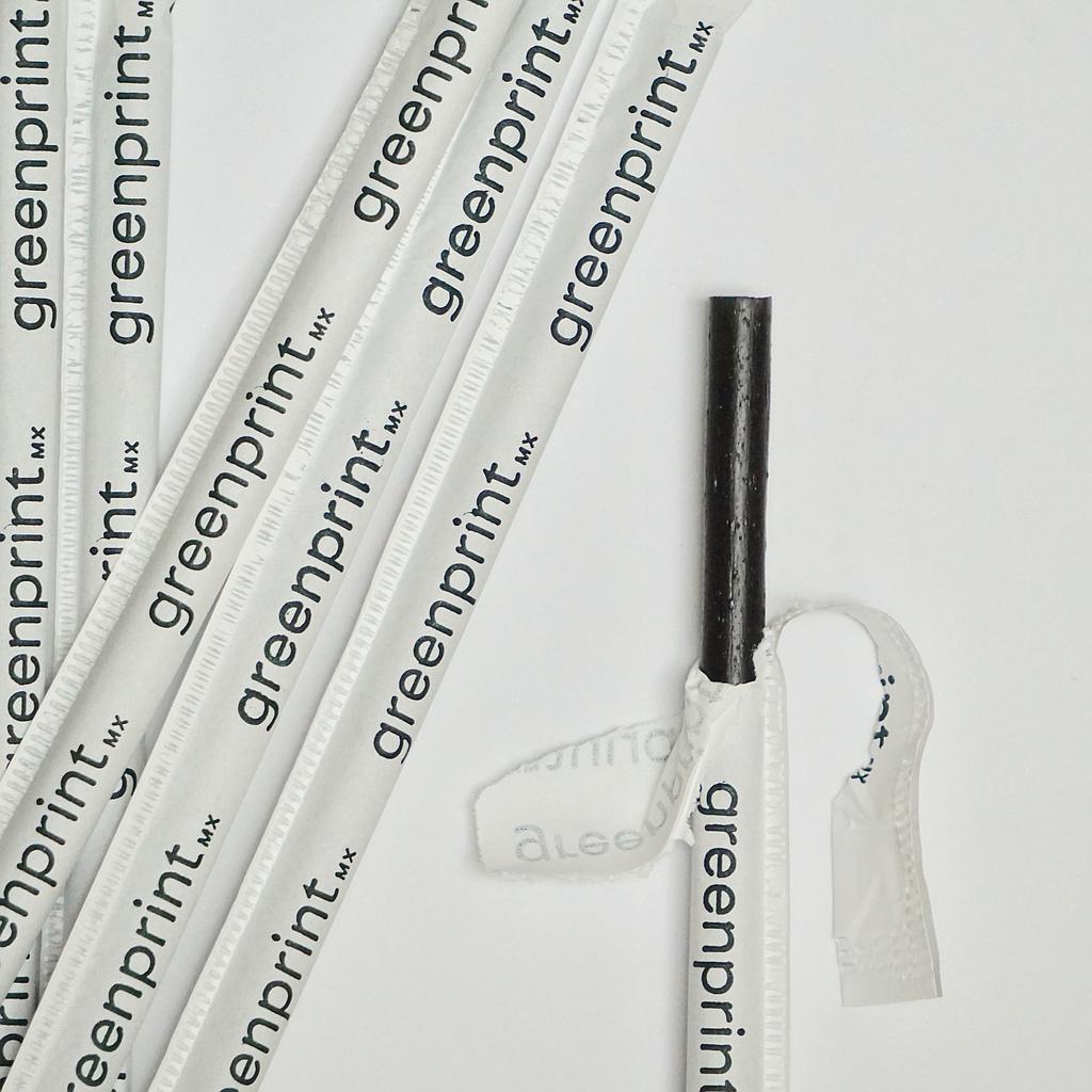 Popote Biodegradable Negro Estuchado de Agave 21cm c/2,000