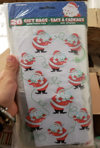 Bolsa Celofán Grande de Navidad Santa c/20