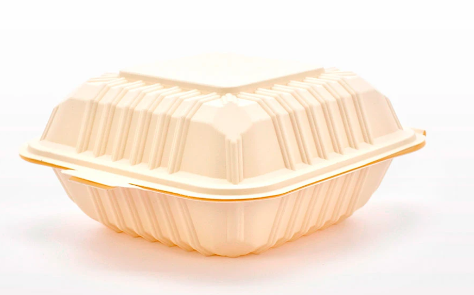 Contenedor Biodegradable Hamburguesero 6x6 de Fécula de Maíz c/25