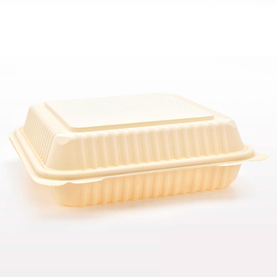 Contenedor Biodegradable 9x9 Liso de Fécula de Maíz c/25