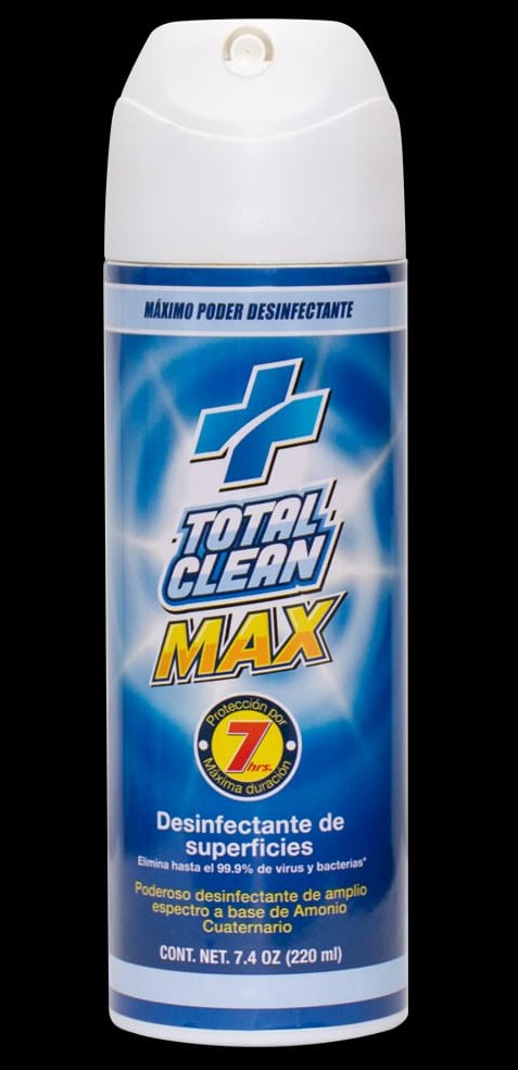 Desinfectante Aerosol de Superficies Total Clean Max con 220 ml.