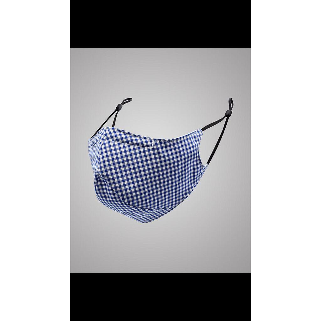 Cubre Bocas para Niño Mascarilla Reforzada Reutilizable Azul Lavable con Ajuste