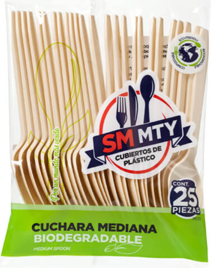 Cuchara Mediana Biodegradable c/25 SMMTY