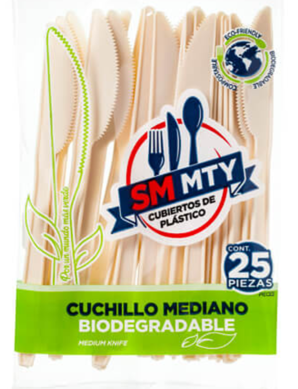Cuchillo Mediano Biodegradable c/25 SMMTY