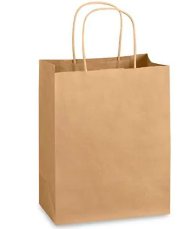 Bolsa de Papel Mediana Kraft con Asa y Fuelle 24.4x34+13.5cm c/10
