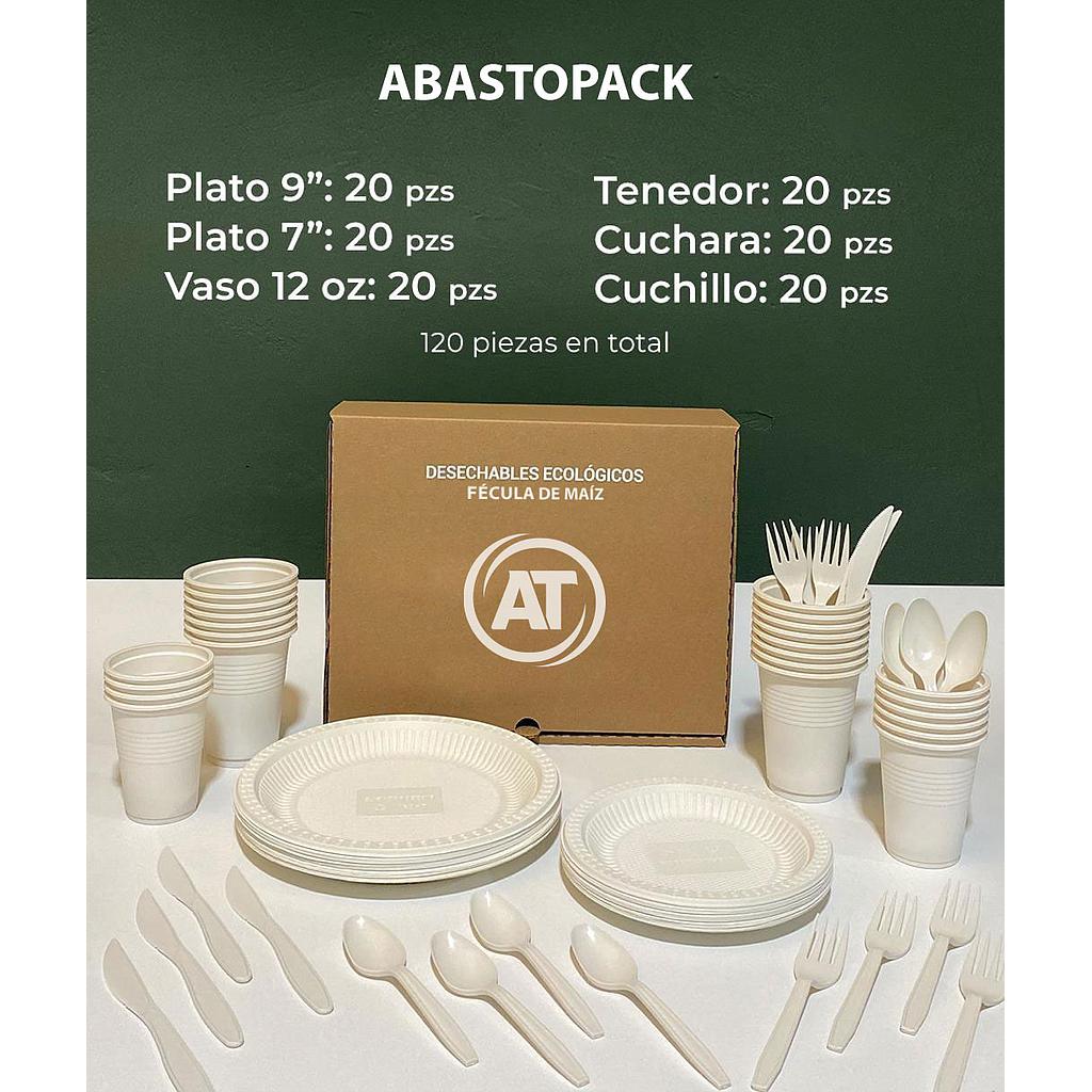 Abastopack Biodegradable Kit de Fécula de Maíz para 20 personas