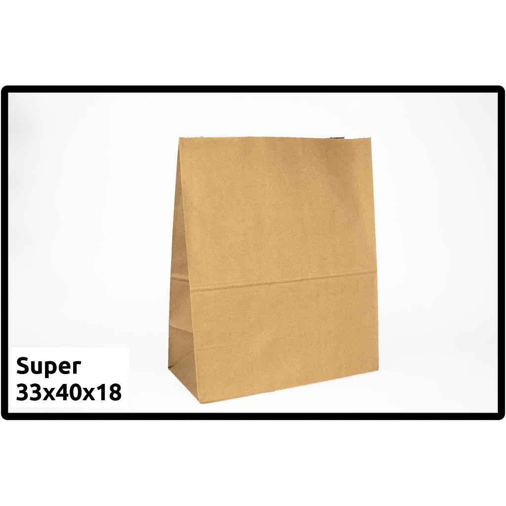 Bolsa Kraft Super sin Asa - Grande c/10